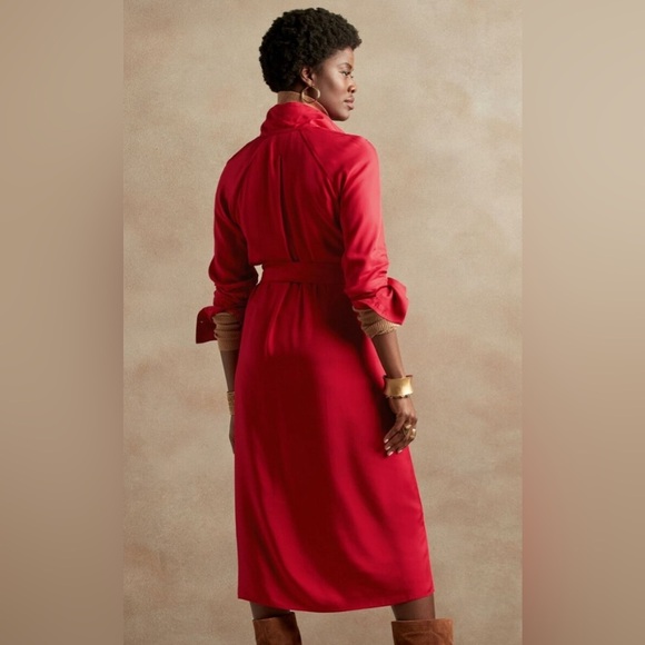 Banana Republic Red Sunset Blazer Wrap Dress - Picture 2 of 3